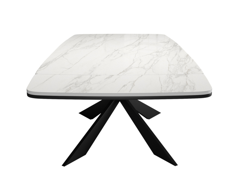 Стол DikLine KM160 керамика белый мрамор С41 матовая/опоры черные (2 уп.) фото 4