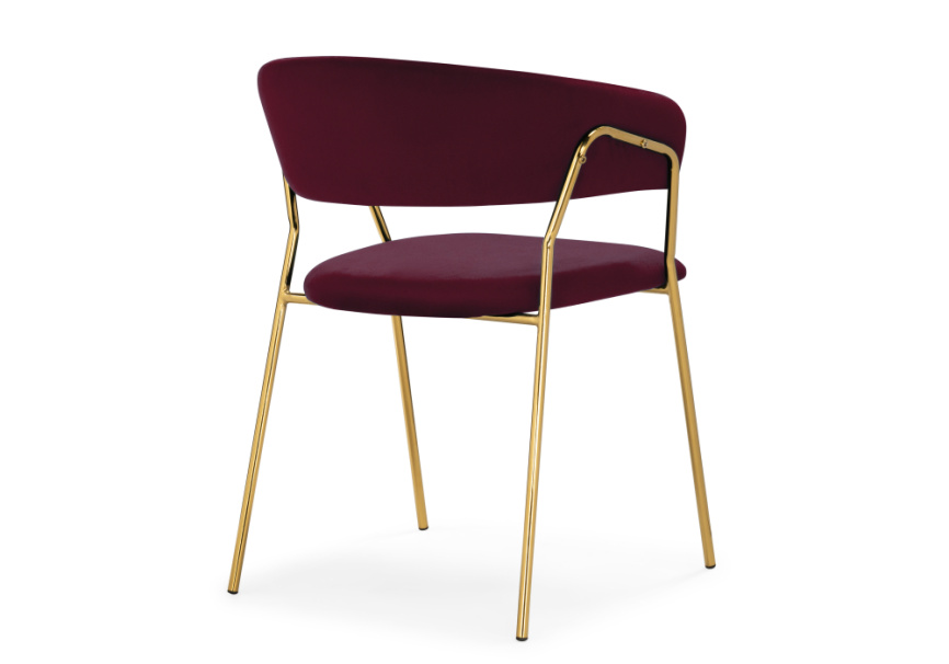 Стул на металлокаркасе Kamelia 1 wine red / gold фото 4