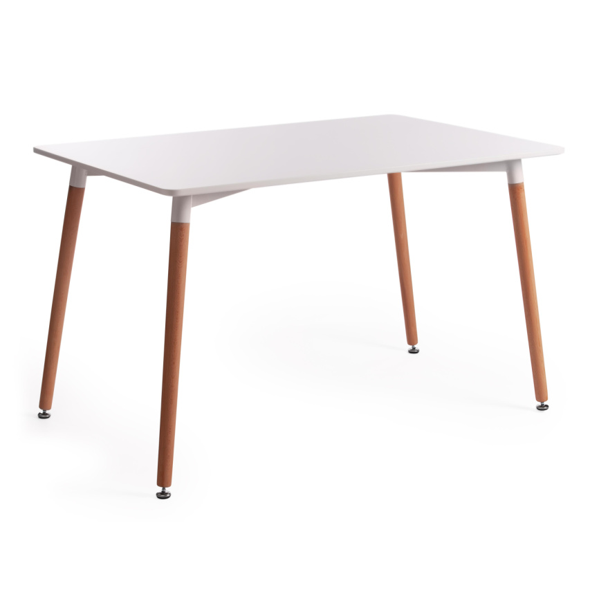Стол JOHN (mod. T1001) МДФ/дерево, 120 х 80 х 75 см , White (Белый) / Natural (натуральный) фото 1