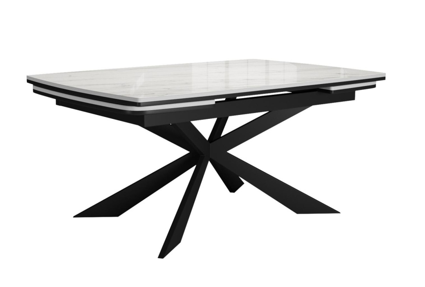 Стол DikLine KM160 керамика белый мрамор С41 матовая/опоры черные (2 уп.) фото 1