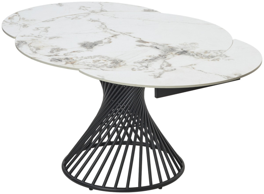 Стол БУЕНО (BUENO) 120 цвет МРАМОР (GLOSS GOLDEN JADE SOLID CERAMIC) / ЧЕРНЫЙ, ®DISAUR фото 4