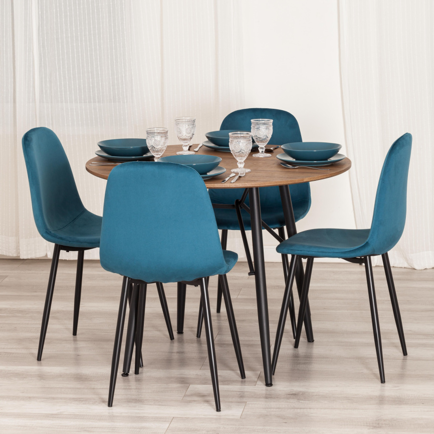 Стул BREEZE (mod. 4724) Велюр/металл , 44 х 53 х 87 см, Dark turquoise (темно-бирюзовый) HLR62 / чер фото 6