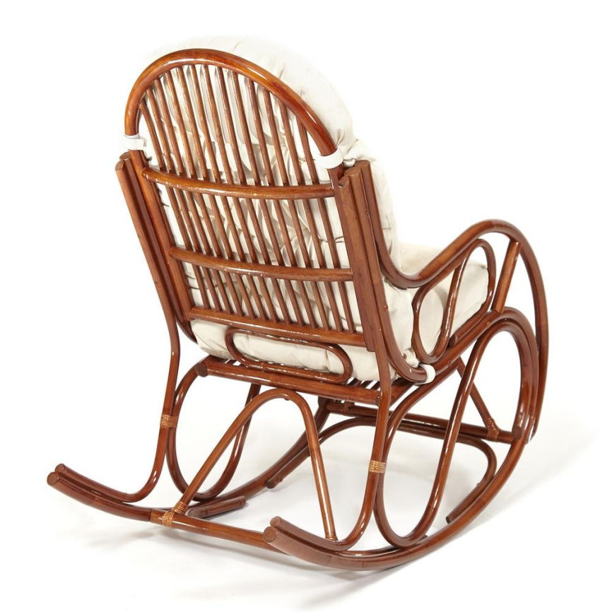 Кресло-качалка Виенна/Vienna (разборная) /без подушки/ натуральный ротанг, 58х133х102см, пекан орех фото 2