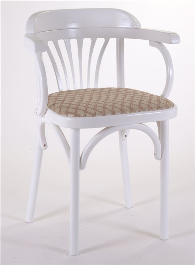 Стул Венский мягкий (эмаль белая, ткань 1 beige) фото 1