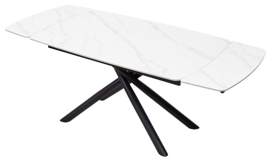Стол RIVOLI 140 MATT WHITE MARBLE SOLID CERAMIC / BLACK, ®DISAUR фото 7