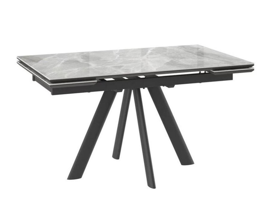 Cтол с керамическим покрытием Джейтон-140 (91stone grey gloss st cer/черный) 140(30+30)х85 фото 1