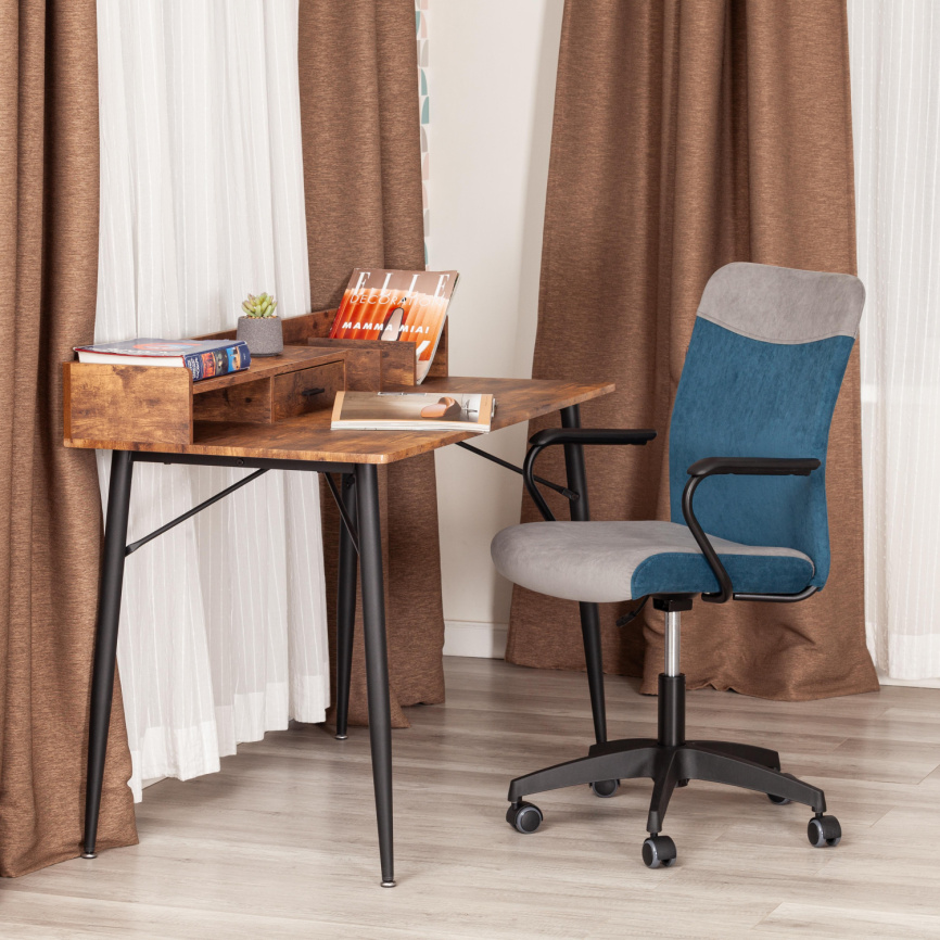 Кресло Флай/Fly флок , серый/синий, 29/32 фото 12