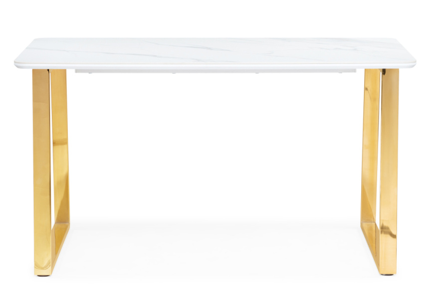 Керамический стол Селена 2 160х90х77 белый мрамор / золото фото 2