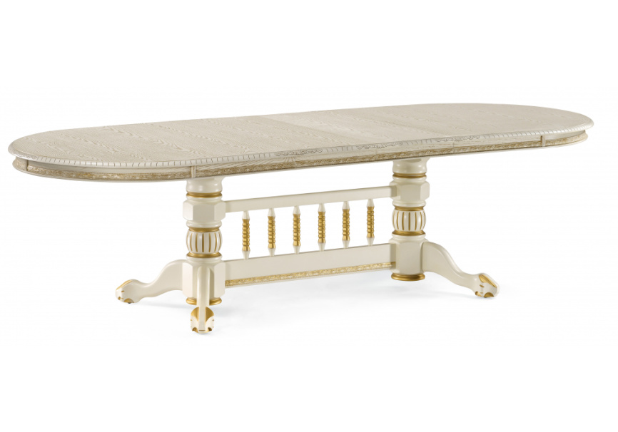 Стол деревянный Кантри крем с золотой патиной фото 3