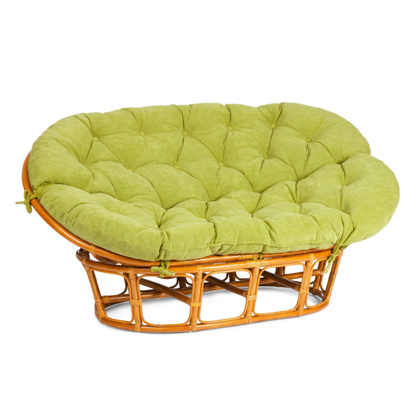 Диван MAMASAN/МАМАСАН 23/02 W /с подушкой/ подушка 182х119 см, 169х102х80 см, Pecan (орех), флок, ол фото 1