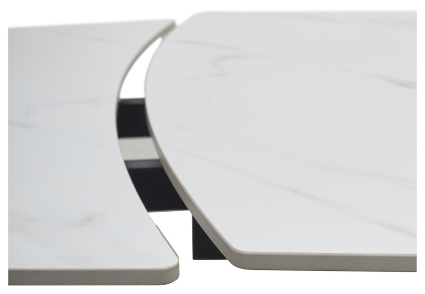 Стол БАЛД (BALDE) 140 цвет БЕЛЫЙ МРАМОР МАТОВЫЙ (MATT WHITE MARBLE SOLID CERAMIC) / ЧЕРНЫЙ, ®DISAUR фото 4