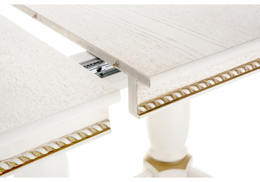 Стол деревянный Кантри 120 молочный / золотая патина фото 6