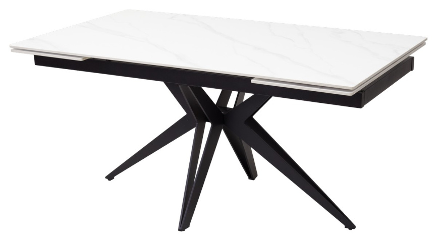 Стол FORIO 160 MATT WHITE MARBLE SOLID CERAMIC / BLACK, ®DISAUR фото 1