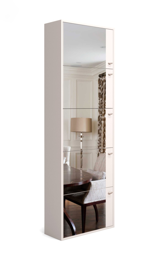 Обувной шкаф 5 Родная с зеркалом, Белый фото 2