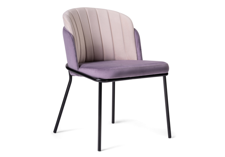 Стул на металлокаркасе Сиолим сливовый / кремовый / черный глянец фото 1