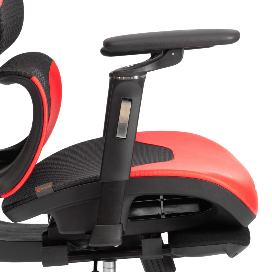 Кресло KingCobra иск. кожа / сетка, черный / красный, 70х70х125 см фото 8