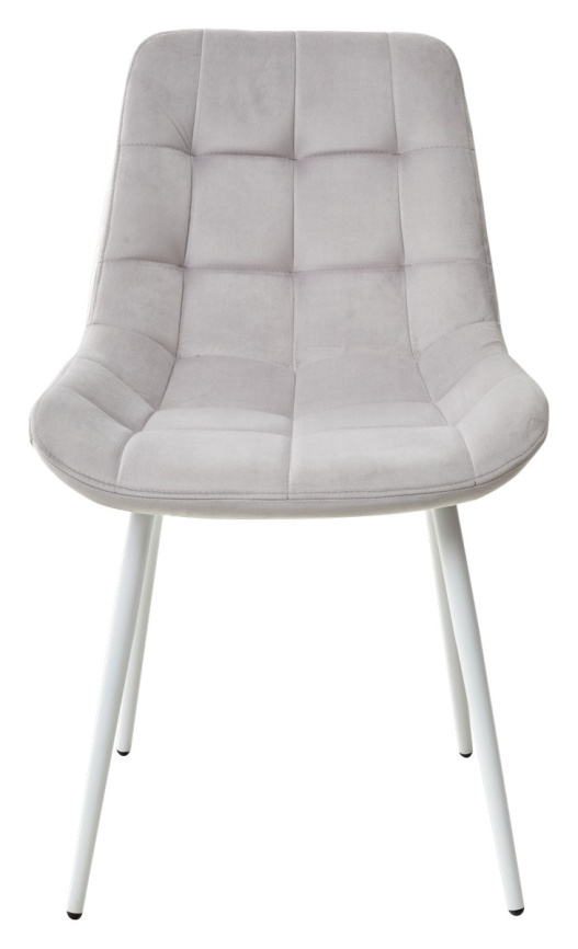 Стул ХОФМАН, цвет H-09 Светло-серый, велюр / белый каркас М-City фото 5