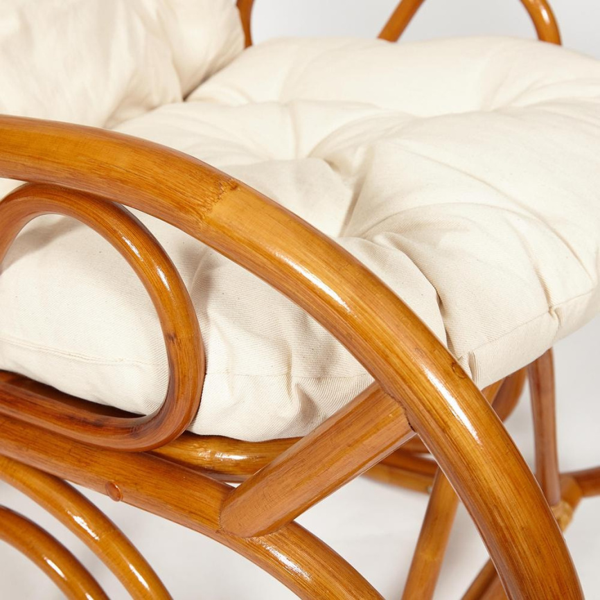 Кресло-качалка Милано/Milano (разборная) /без подушки/ натуральный ротанг, 58х136х103см, коньячный  фото 5