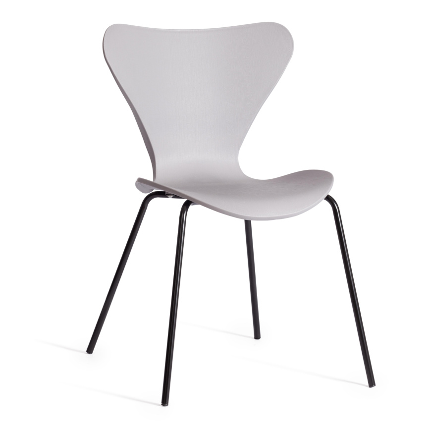 Стул Якобсен/Jacobsen (мод.DC 102-1) пластик/металл, 45х54.5х80см, серый/черный  фото 1