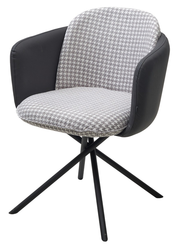 Стул ЛИЛУ ДАНС 180 град. поворотный, УЮТ ГРЕЙ КЛЫК / ORAKUL 998 Темно-серый / Черный каркас фото 1