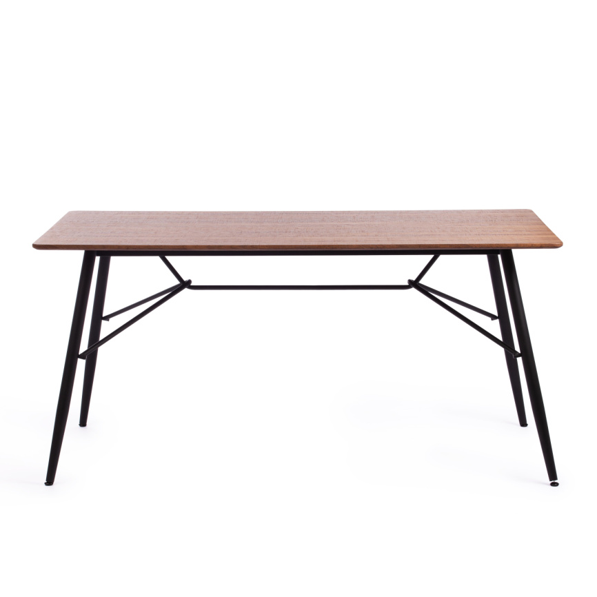 Стол RUSTO (mod. 289) МДФ/металл, 160 х 90 х 75 см , Black (Черный) / Walnut (Орех) 10 фото 2