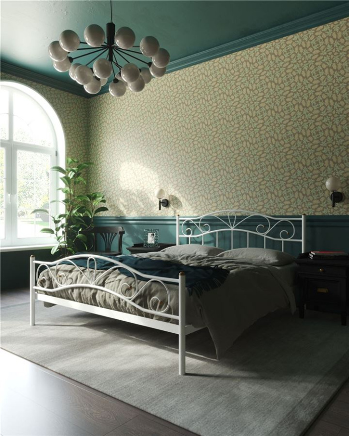 Кровать с изножьем "Глэдис"  (120х200/ноги металл/цвет Белый) фото 1