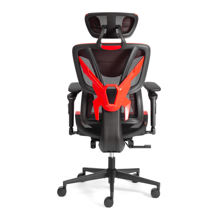 Кресло KingCobra иск. кожа / сетка, черный / красный, 70х70х125 см фото 14