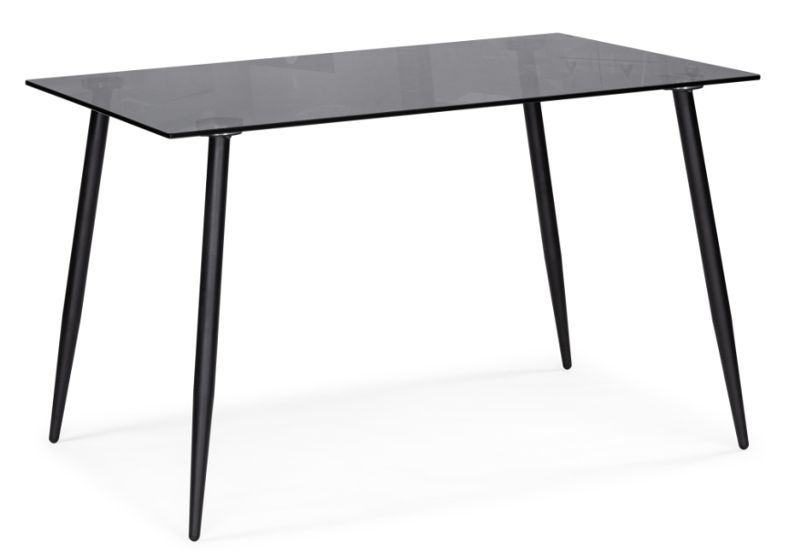 Стол стеклянный Smoke 120х80х75 clear gray / black фото 1