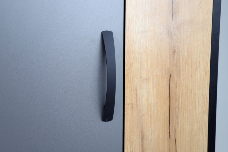 Шкаф ОЛЬГА-ЛОФТ 3, Дуб Крафт Золотой, Темно Серый фото 8