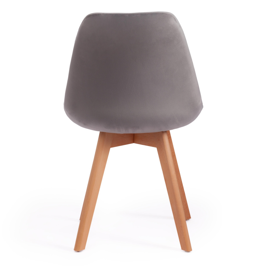 Стул TULIP SOFT (mod. 74) / 1 шт. в упаковке вельвет/дерево , 54 х 47 х 83 см , светло-серый (HLR19) фото 4