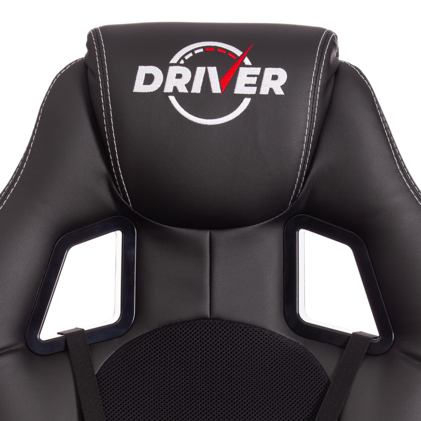 Кресло Драйвер/Driver (22) кож/зам/ткань, черный/черный , 36-6/TW-11 фото 8