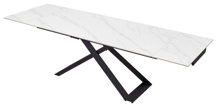 Стол LIVORNO 180 MATT WHITE MARBLE SOLID CERAMIC / BLACK, ®DISAUR фото 3