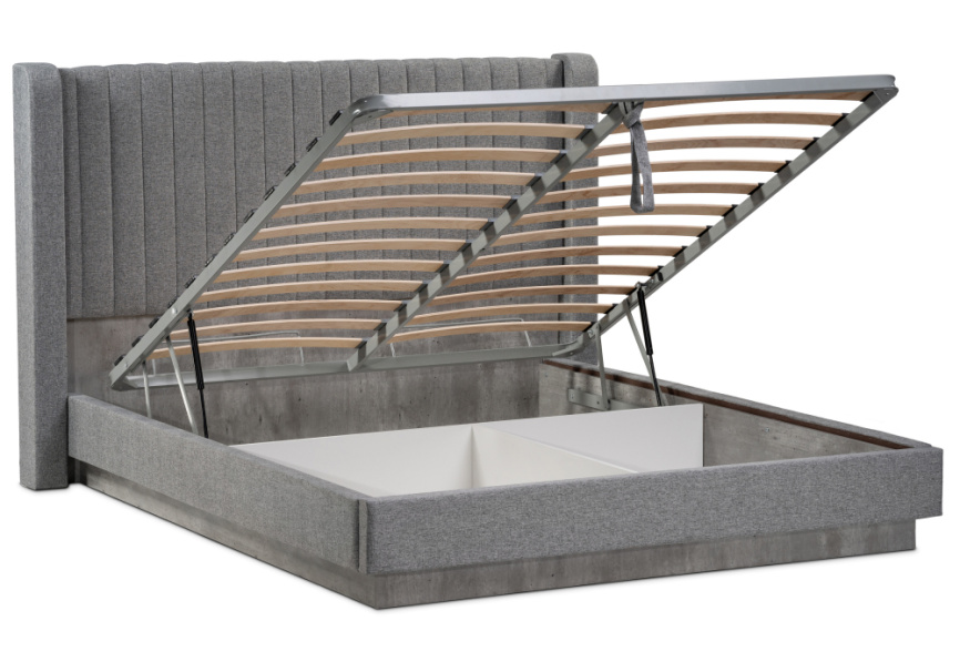 Кровать Tulip 160х200 с ПМ метрополитан грей / белая матовая фото 4