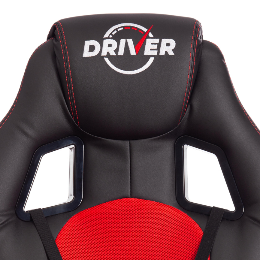 Кресло Драйвер/Driver (22) кож/зам/ткань, черный/красный, 36-6/TW-08 фото 8