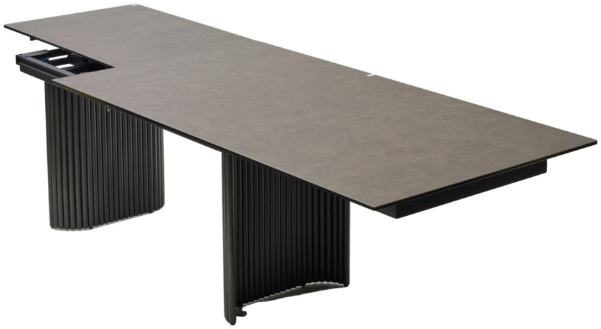 Стол РАГНАР (RAGNAR) 180 цвет 1697 Коричневая кожа / Темно-серый, ®DISAUR фото 14