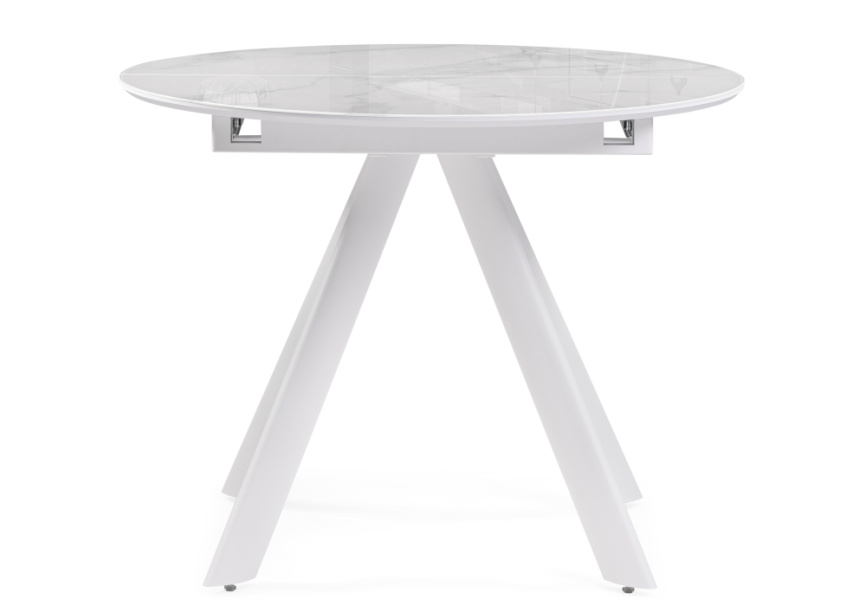 Стол стеклянный Галвестон 100х76 белый мрамор / белый фото 2