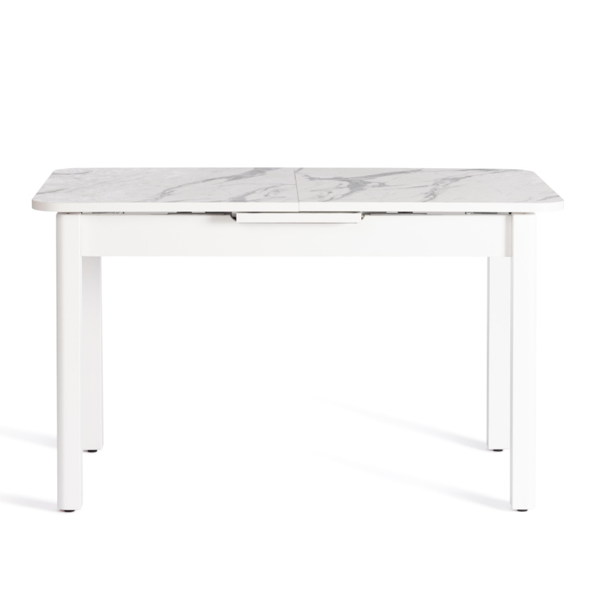 Стол обеденный раздвижной Алигери/Aligery ЛДСП/HPL/опора-массив березы, 130-160х75х75см, мрамор свет фото 3
