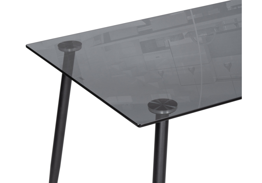 Стол стеклянный Smoke 120х80х75 clear gray / black фото 4