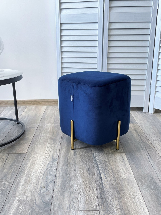 Пуф для гостиной ARES BLUVEL-86 NAVY BLUE / GOLD М-City фото 6