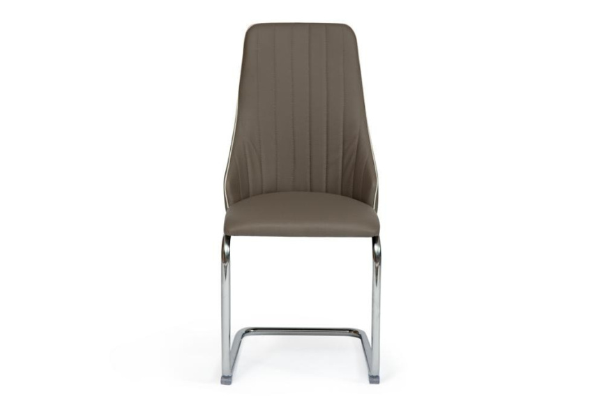 Стул FRATELLI ( mod.8415 ) / 1 шт. в упаковке металл/экокожа/хром, 44х62х97х47см, пепельно-коричневы фото 2