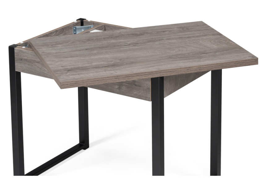 Стол деревянный Ибби 90(128)х64х77 рошелье / черный матовый фото 5