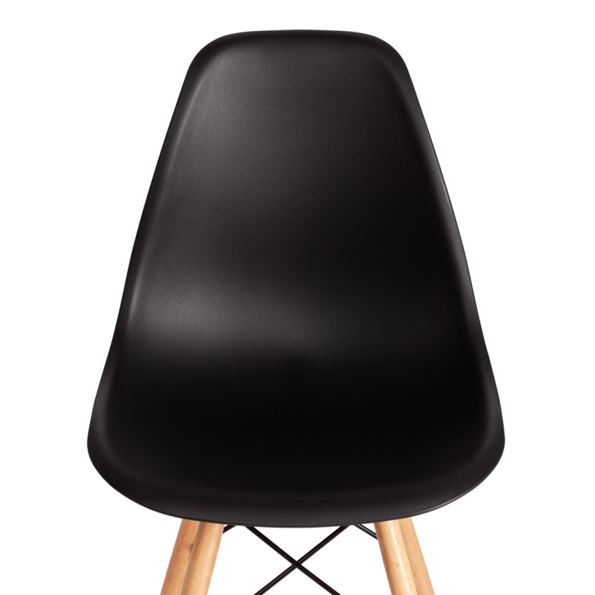 Стул CINDY (EAMES) (mod. 1801) дерево бук/металл/сиденье пластик, 45x51x82 см, Black (черный) фото 6