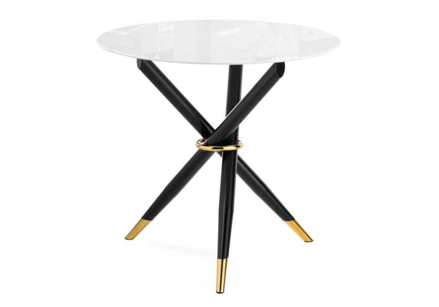 Стол стеклянный Rock 100х75 white / black фото 1