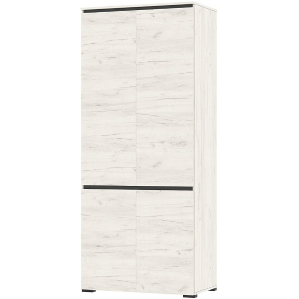 Шкаф «Гретта» 4С, Крафт белый/Антрацит фото 1