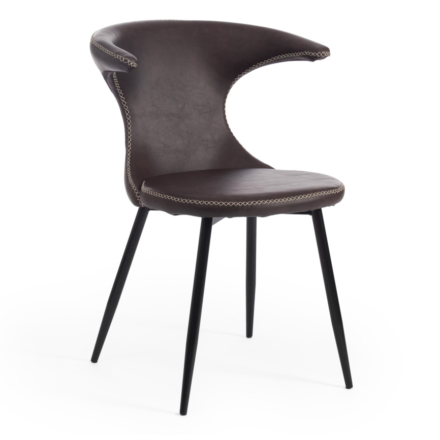 Стул FLAIR (mod. 9020) / 1 шт. в упаковке экокожа/металл, 60 х 56 х 78 см , коричневый 1/черный  фото 1