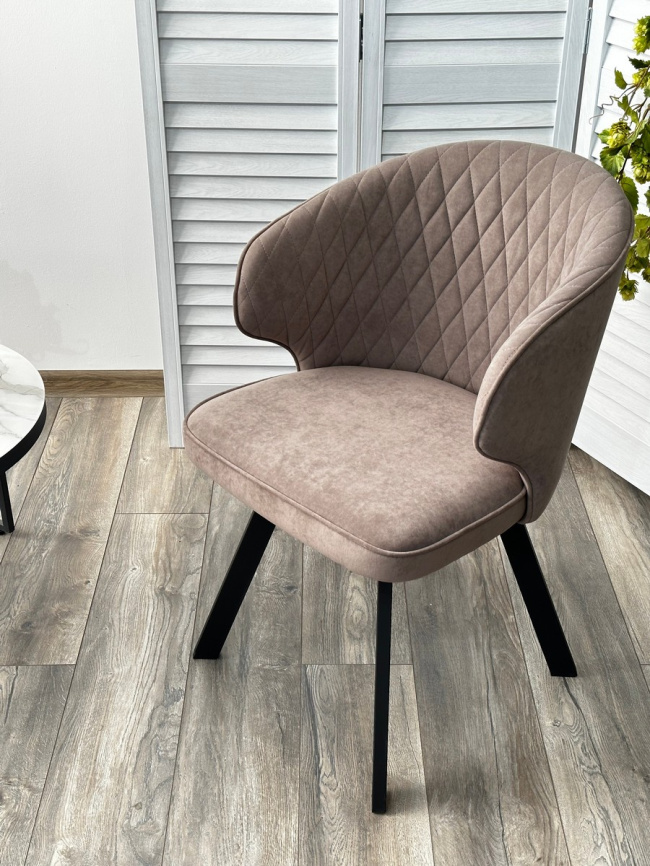 Стул СКАТ (SKAT) 360 град. поворот. цвет B5 Капучино, велюр / черный каркас фото 5