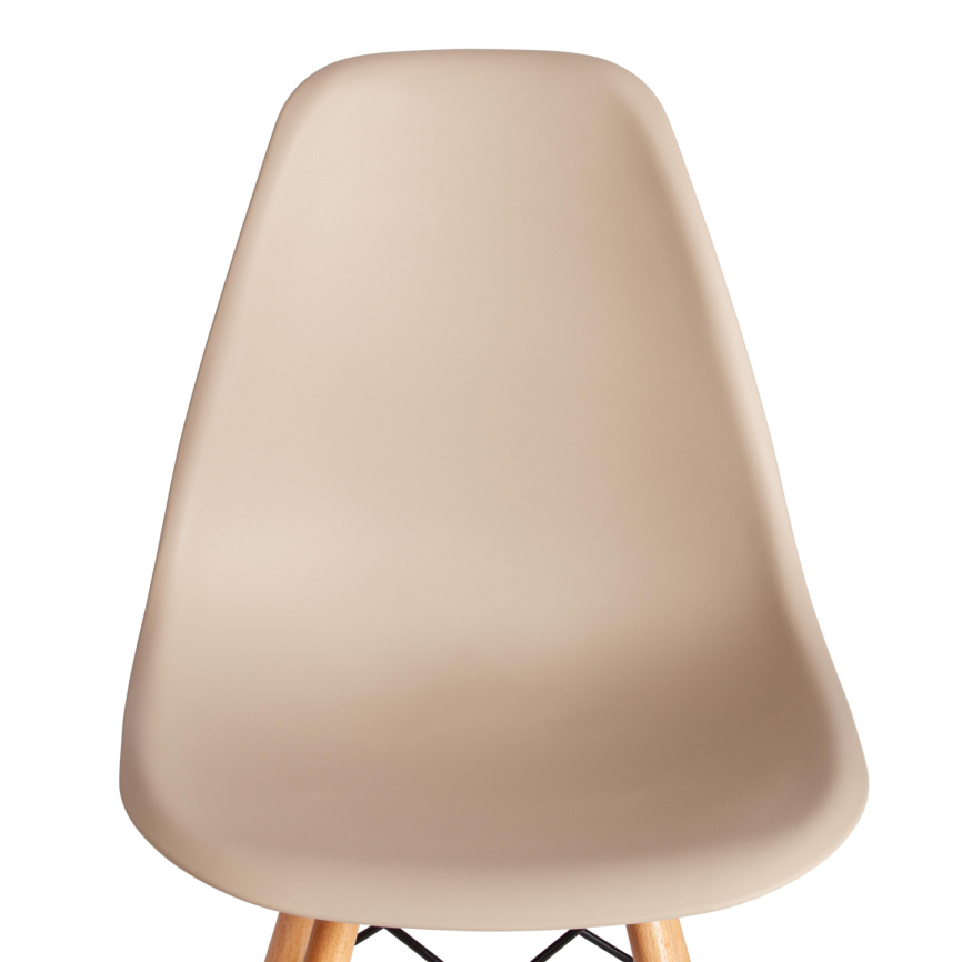 Стул CINDY (EAMES) (mod. 1801) дерево бук/металл/сиденье пластик, 45x51x82 см, Beige (Бежевый)  фото 6