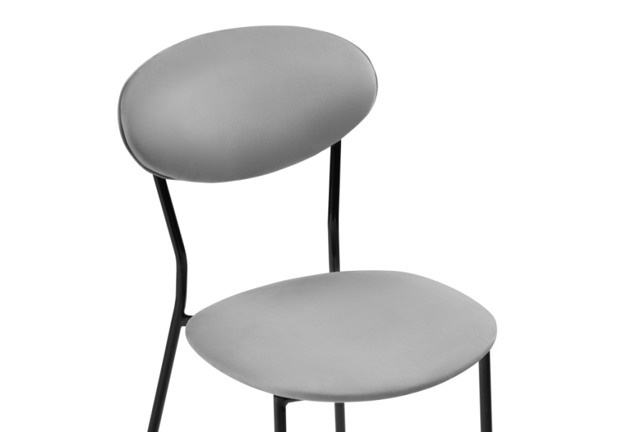 Стул на металлокаркасе Корсе светло-серый/ черный глянец фото 5