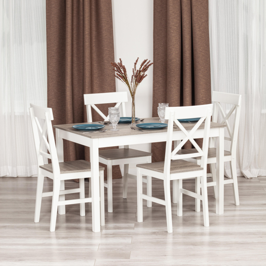Обеденный комплект Хадсон (стол + 4 стула)/ Hudson Dining Set (mod.0104) МДФ/тополь/меламин, стол: 1 фото 6