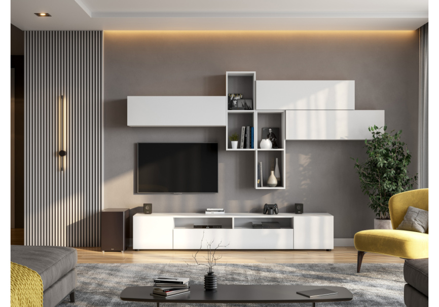 ТВ-тумба Валенсия белый текстурный фото 4